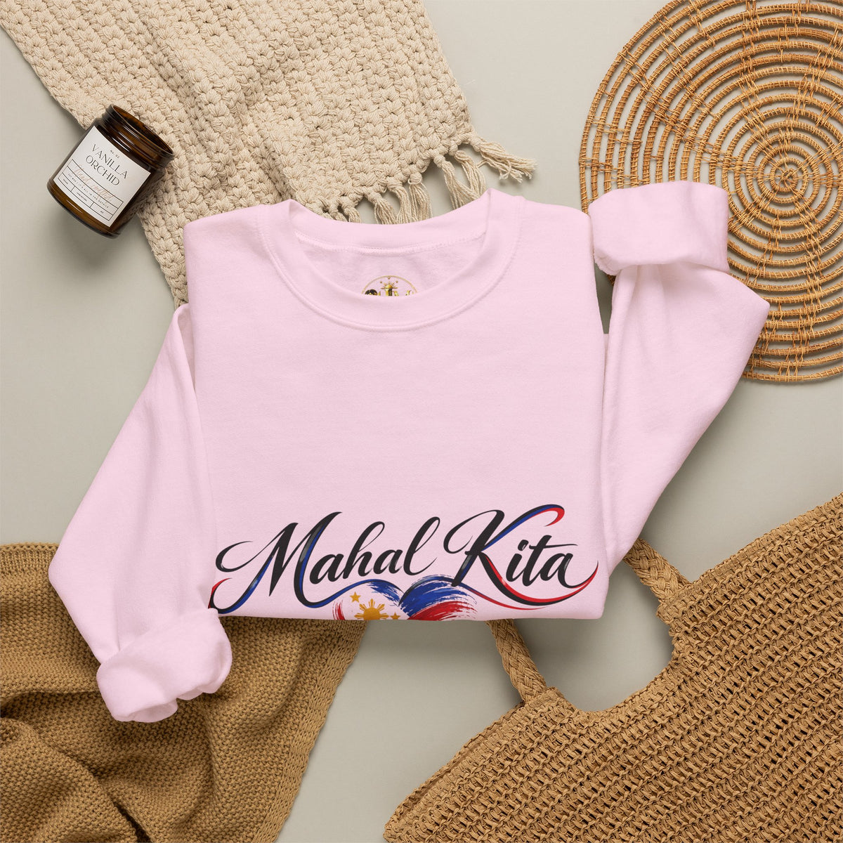 Mahal Kita Crewneck Sweatshirt — Filipino Pride Heart Design