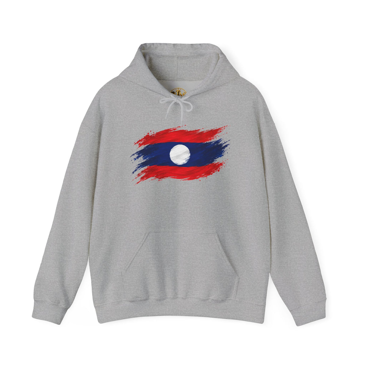 Laos Flag Brushstroke Hoodie — Patriotic Laos Pride Pullover