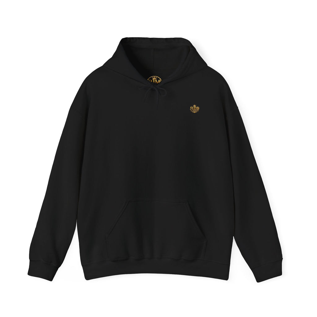 Gold Emblem Hoodie — AJM Collection Logo Pullover