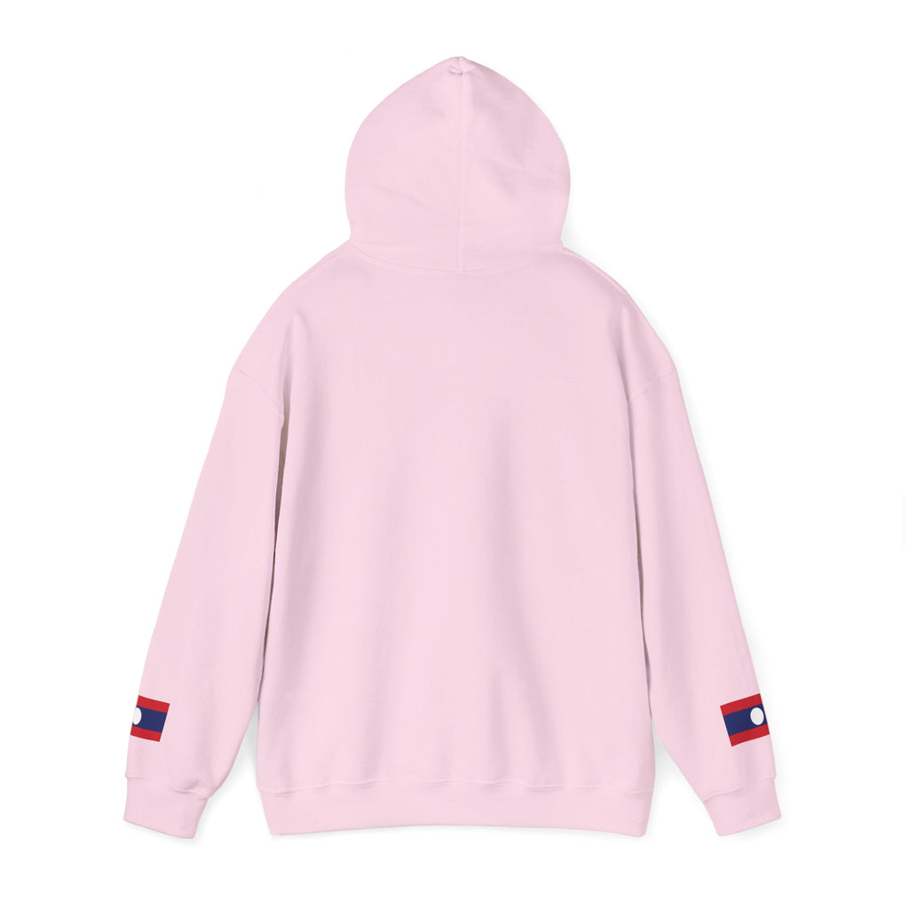Laos Heartbeat Hoodie — Laos Flag Heart with EKG Design