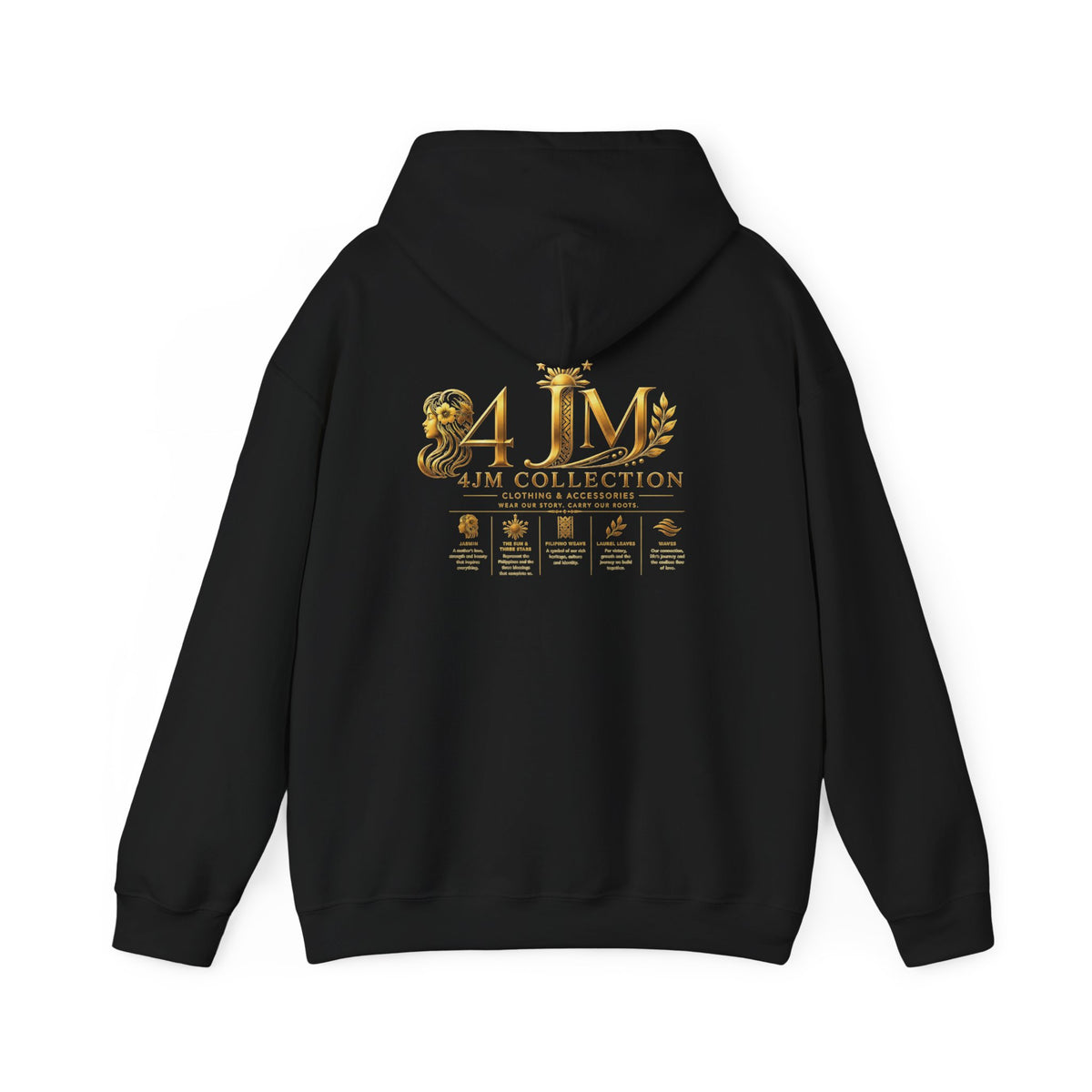 Gold Emblem Hoodie — AJM Collection Logo Pullover
