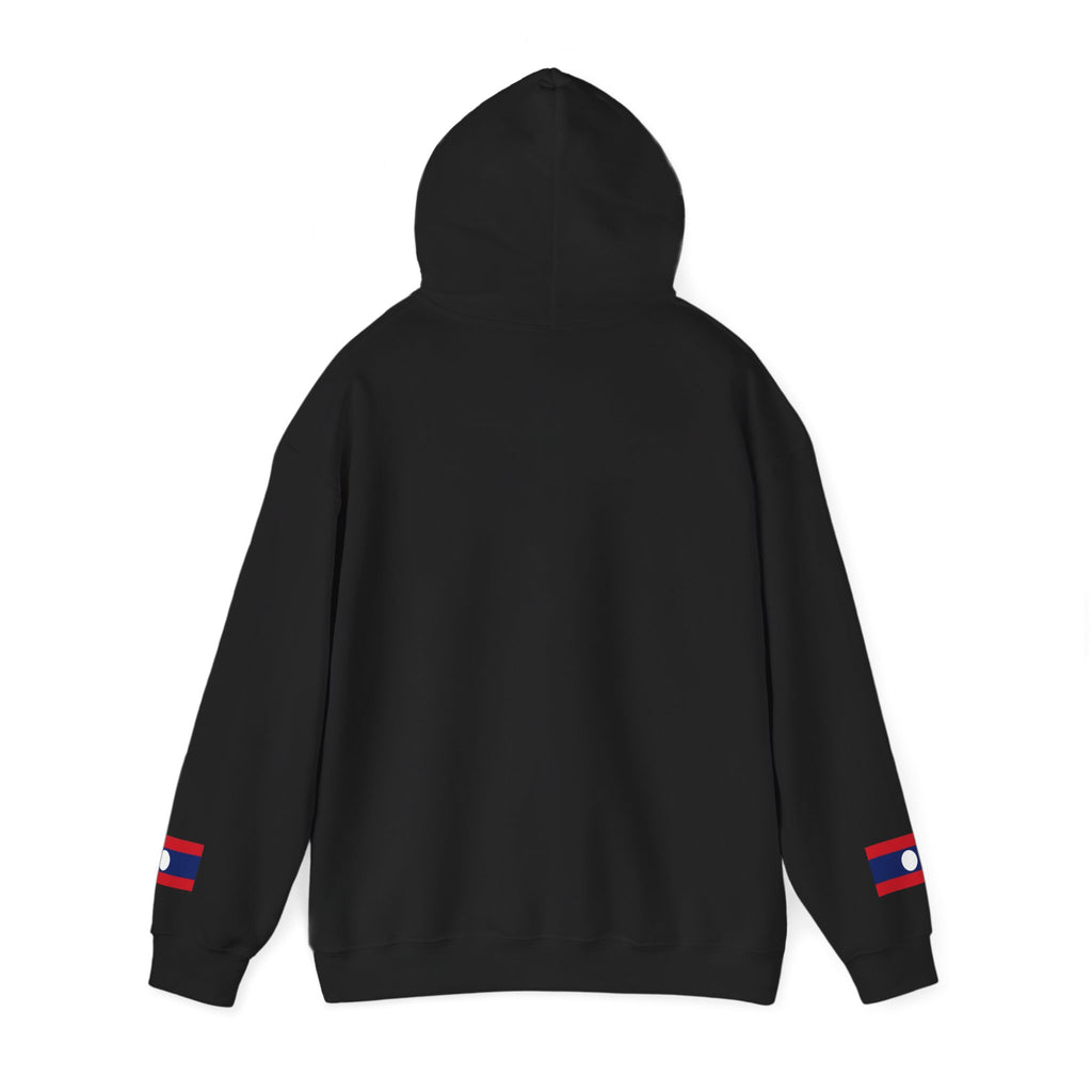 Laos Heartbeat Hoodie — Laos Flag Heart with EKG Design