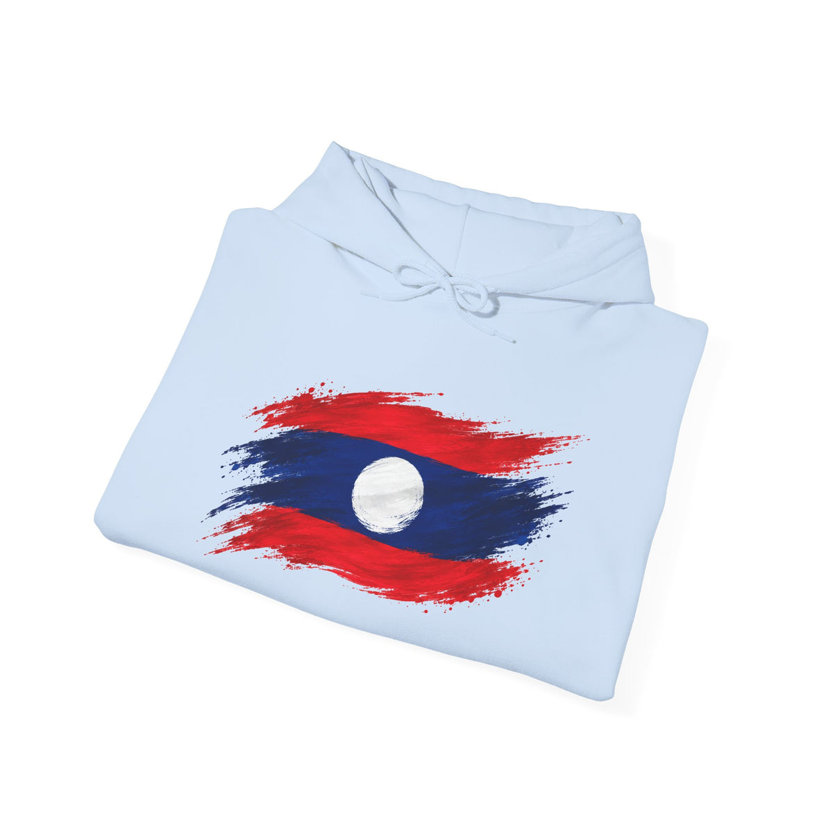Laos Flag Brushstroke Hoodie — Patriotic Laos Pride Pullover