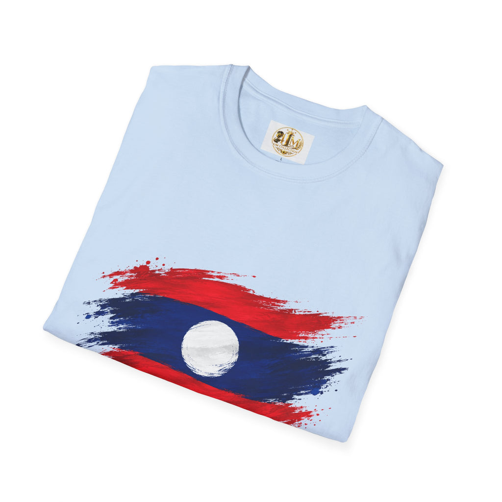 Laos Flag Brushstroke T-Shirt