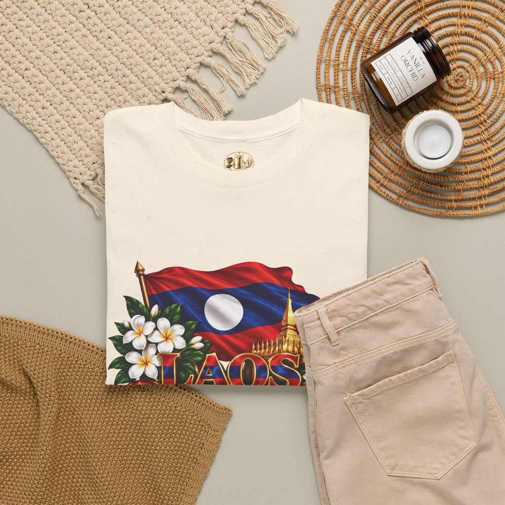 Laos Flag T-Shirt — Laos Floral Patriotic Tee