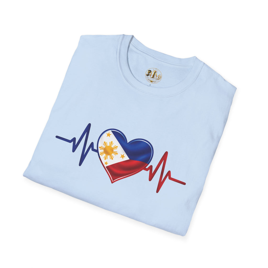 Philippine Heartbeat T-Shirt — Filipino Flag Heart ECG Design