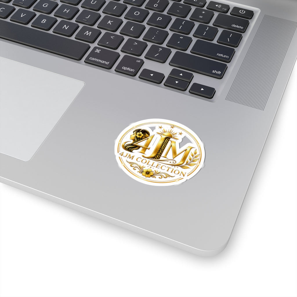 4JM Collection Gold Logo Sticker — Round Kiss-Cut Decorative Decal