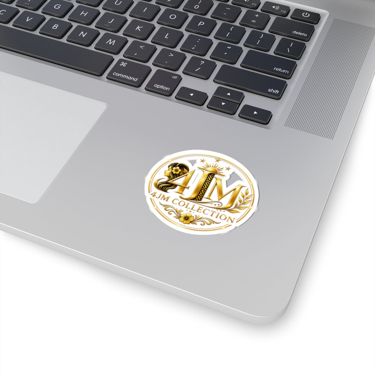 4JM Collection Gold Logo Sticker — Round Kiss-Cut Decorative Decal