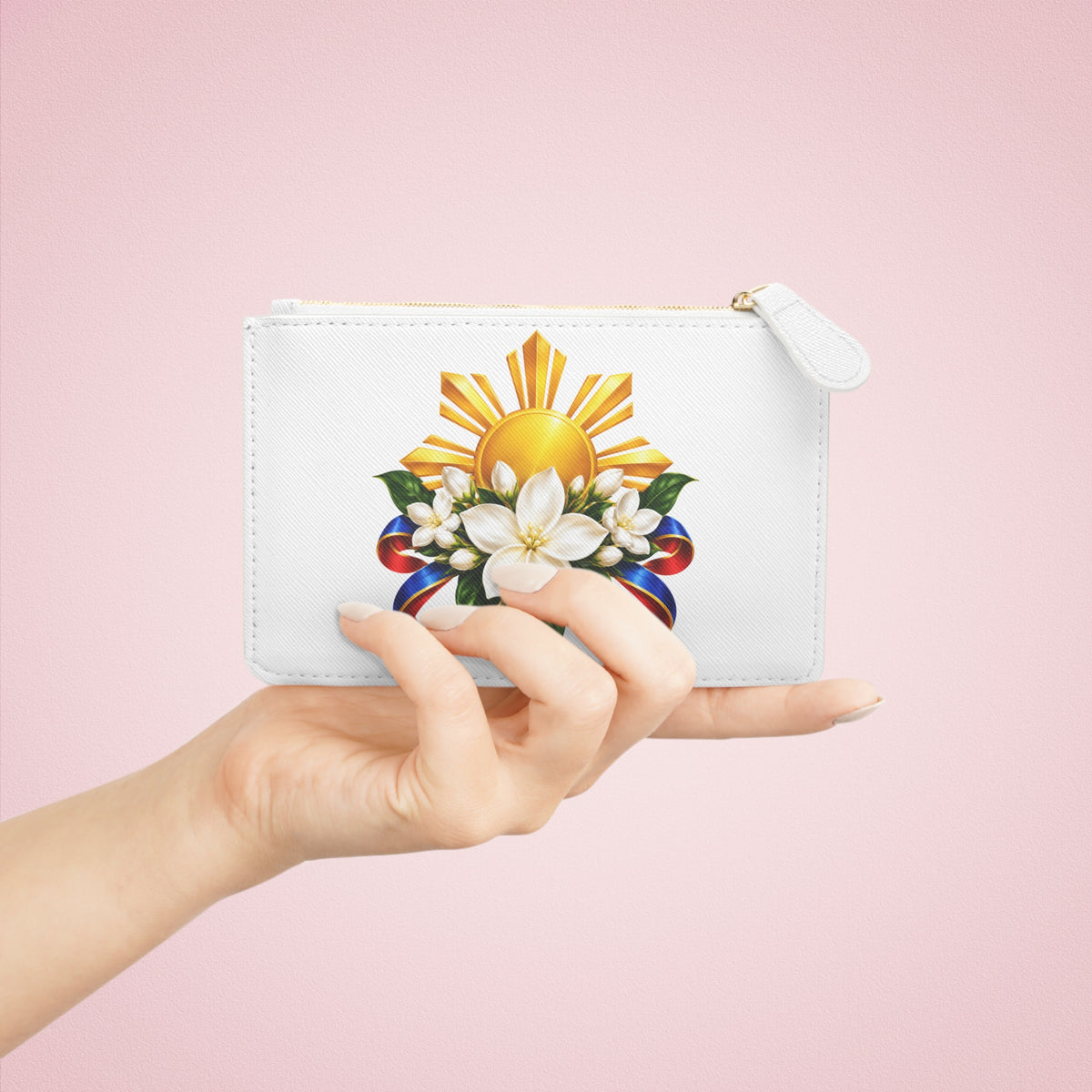 Mini Clutch Bag — Filipino Sun & Sampaguita Design (Pride of the Philippines)