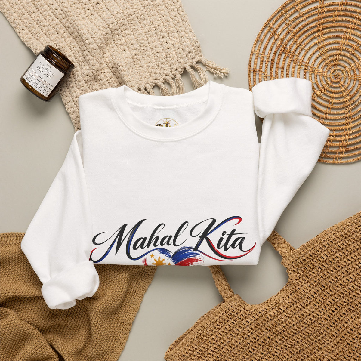 Mahal Kita Crewneck Sweatshirt — Filipino Pride Heart Design