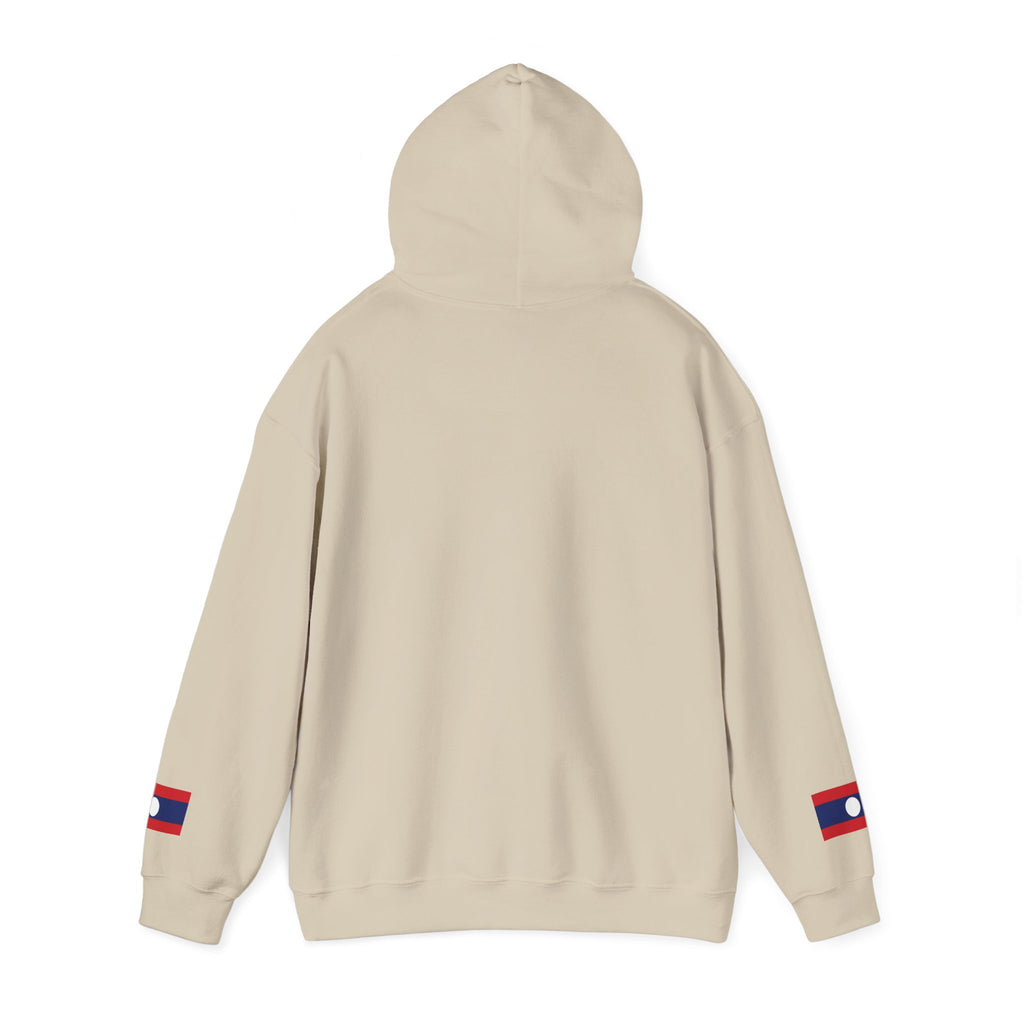 Laos Heartbeat Hoodie — Laos Flag Heart with EKG Design