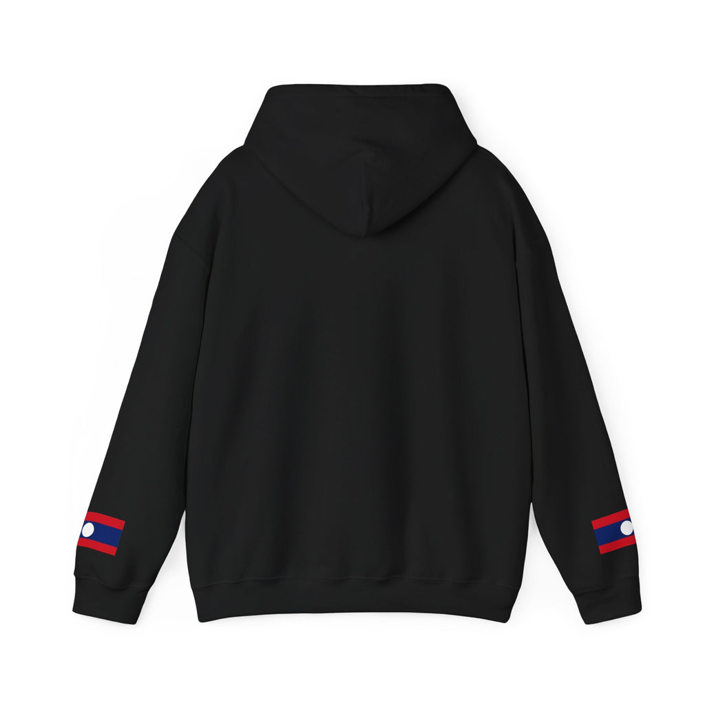 Laos Heartbeat Hoodie — Laos Flag Heart with EKG Design