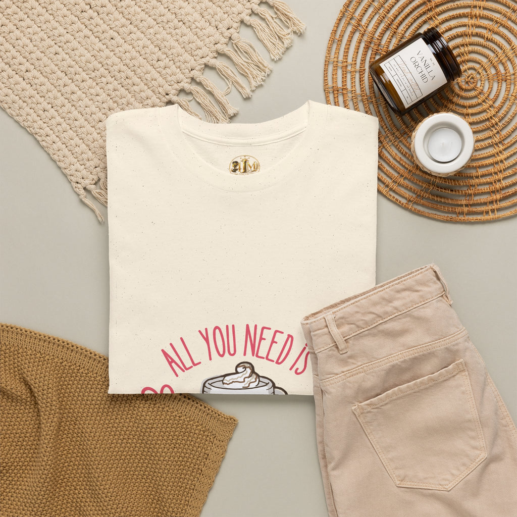 Coffee T-Shirt — "All You Need Is A Cup Of Coffee" Cute Kawaii Mug Tee