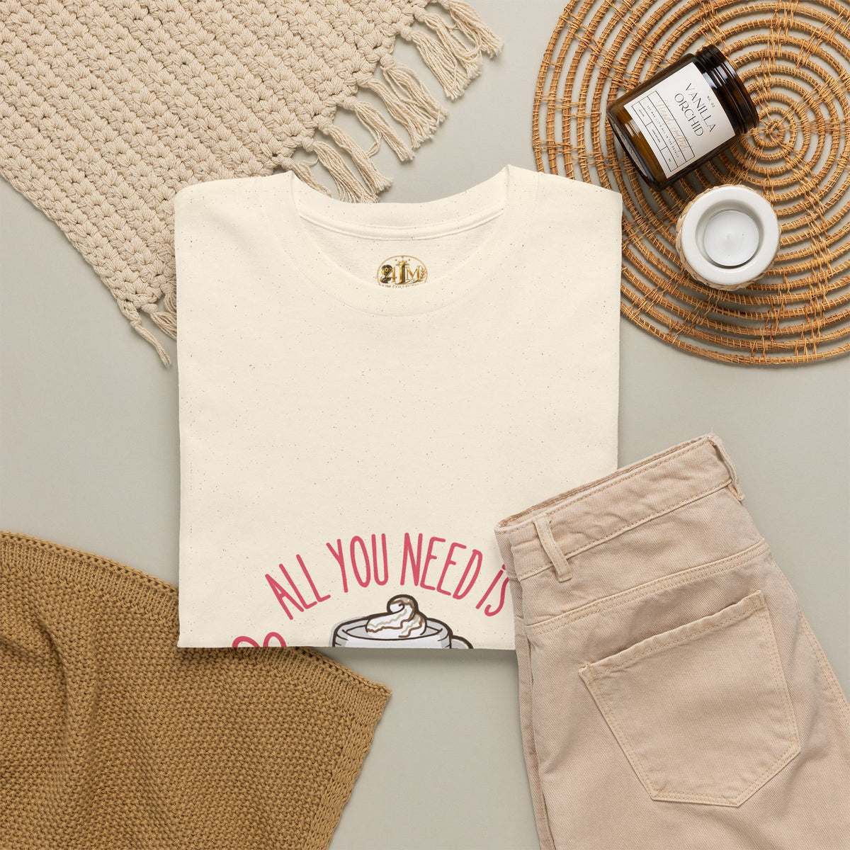 Coffee T-Shirt — "All You Need Is A Cup Of Coffee" Cute Kawaii Mug Tee