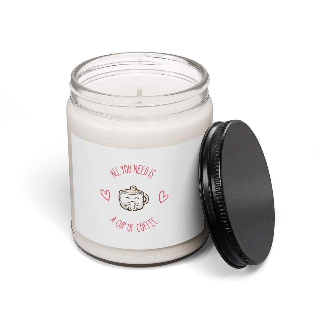 Soy Candle — 'A Cup of Coffee' Scented 9oz Jar (Coffee Lover Gift)
