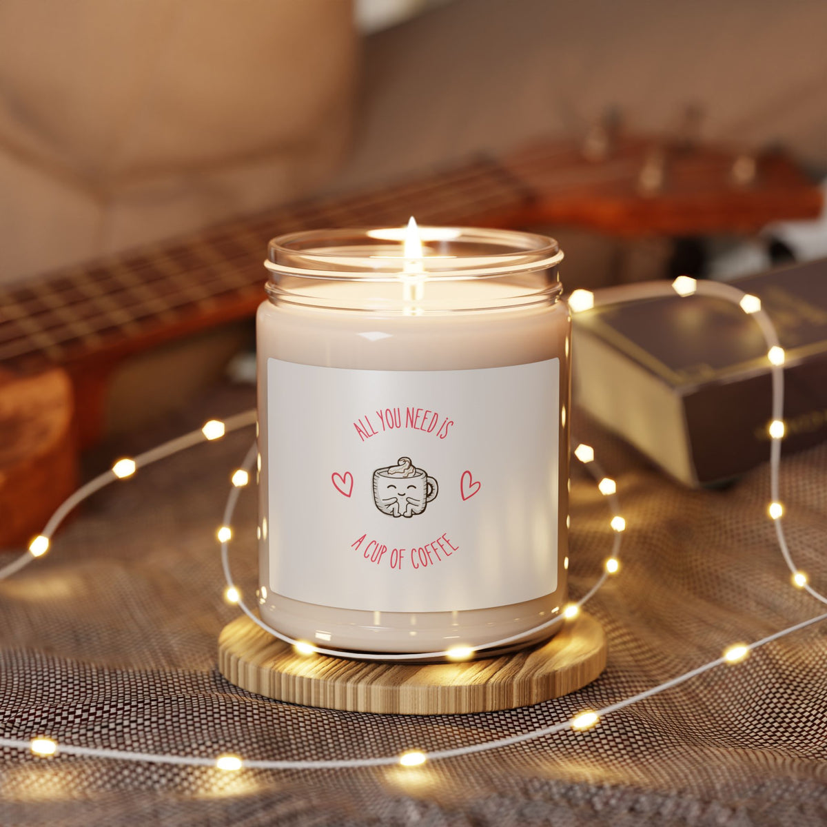Soy Candle — 'A Cup of Coffee' Scented 9oz Jar (Coffee Lover Gift)