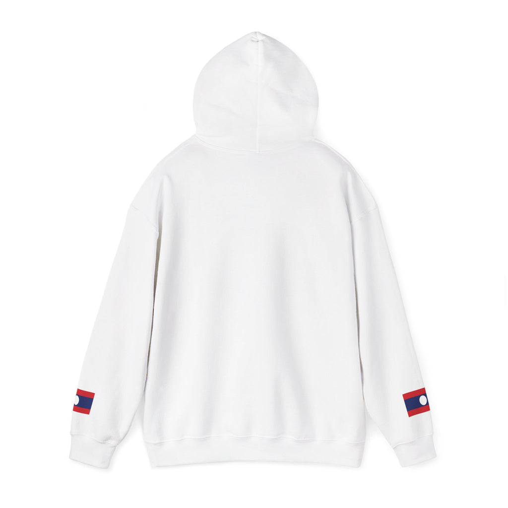 Laos Heartbeat Hoodie — Laos Flag Heart with EKG Design