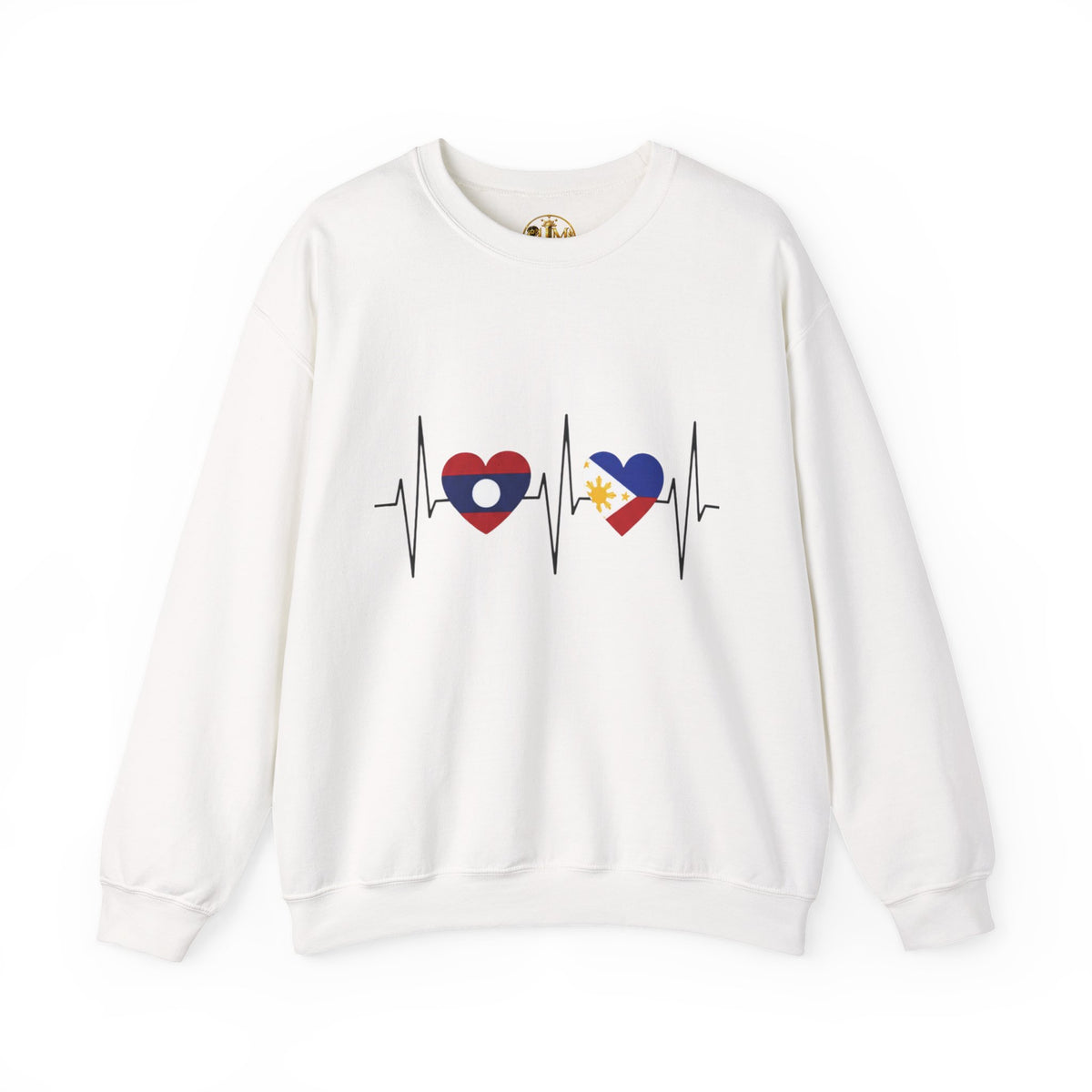 Philippines Heartbeat Crewneck Sweatshirt – Filipino Flag Heart Design