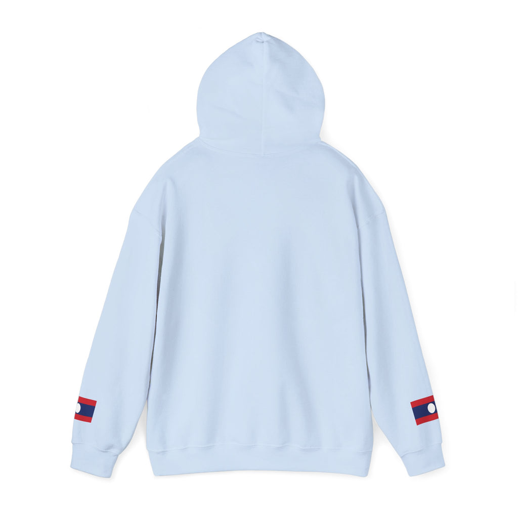Laos Heartbeat Hoodie — Laos Flag Heart with EKG Design