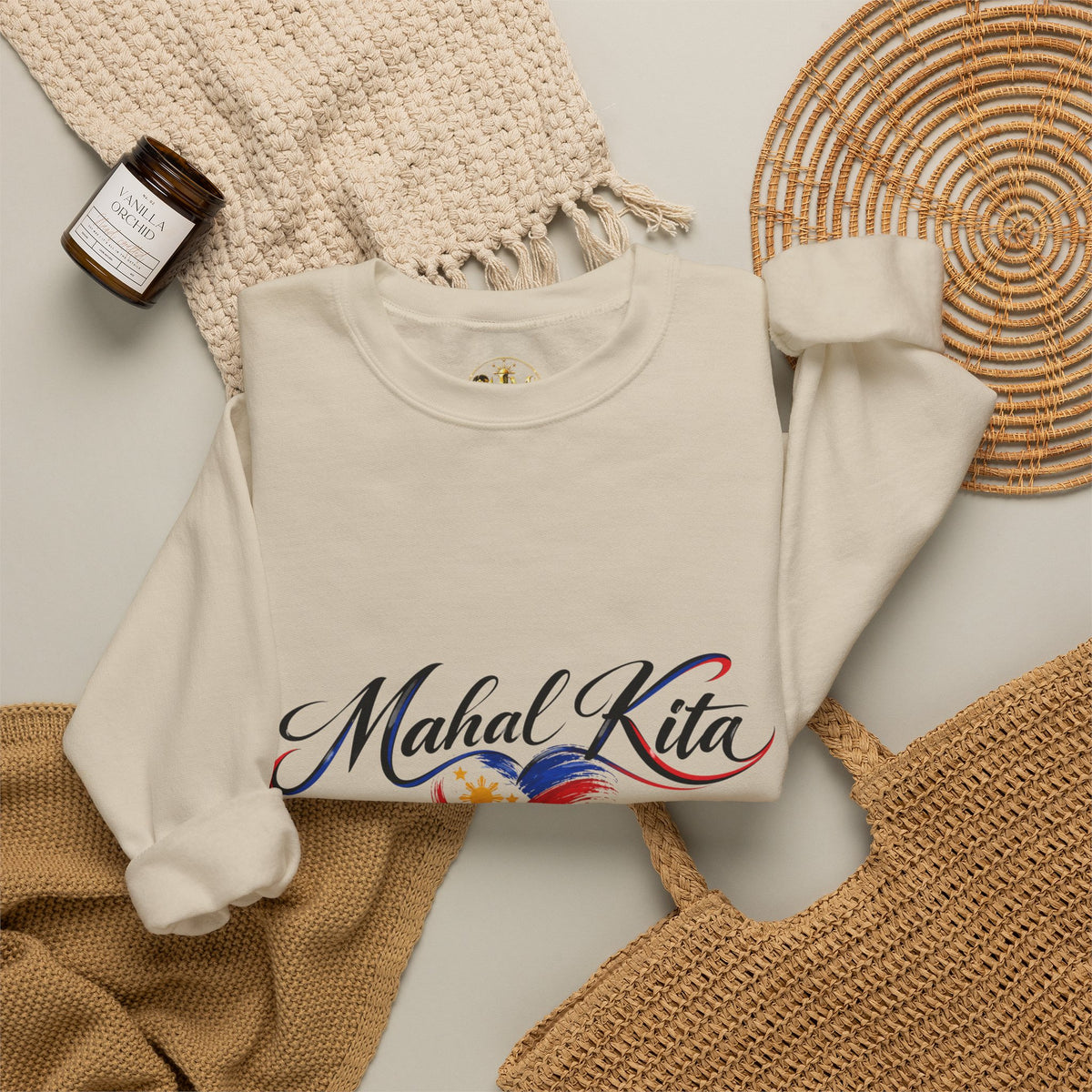 Mahal Kita Crewneck Sweatshirt — Filipino Pride Heart Design