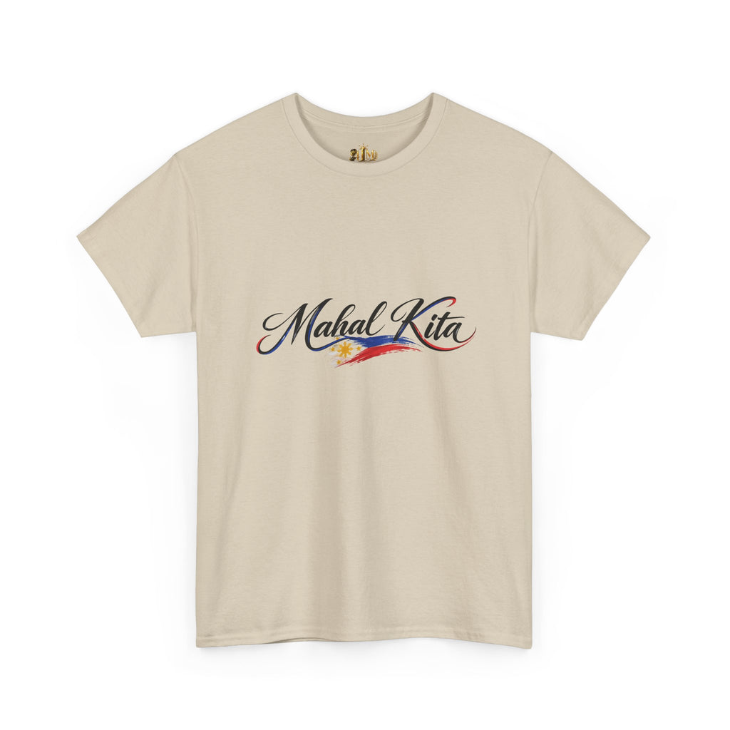Mahal Kita Filipino Pride Tee — Script Love Shirt with Philippine Flag Accent