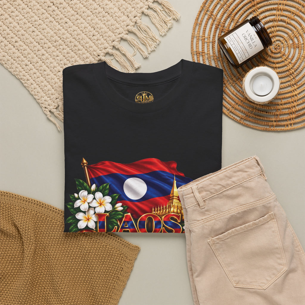 Laos Flag T-Shirt — Laos Floral Patriotic Tee