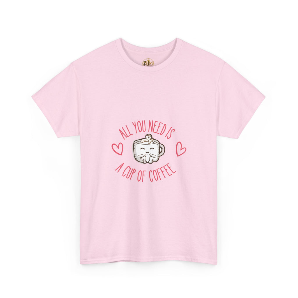 Coffee T-Shirt — "All You Need Is A Cup Of Coffee" Cute Kawaii Mug Tee