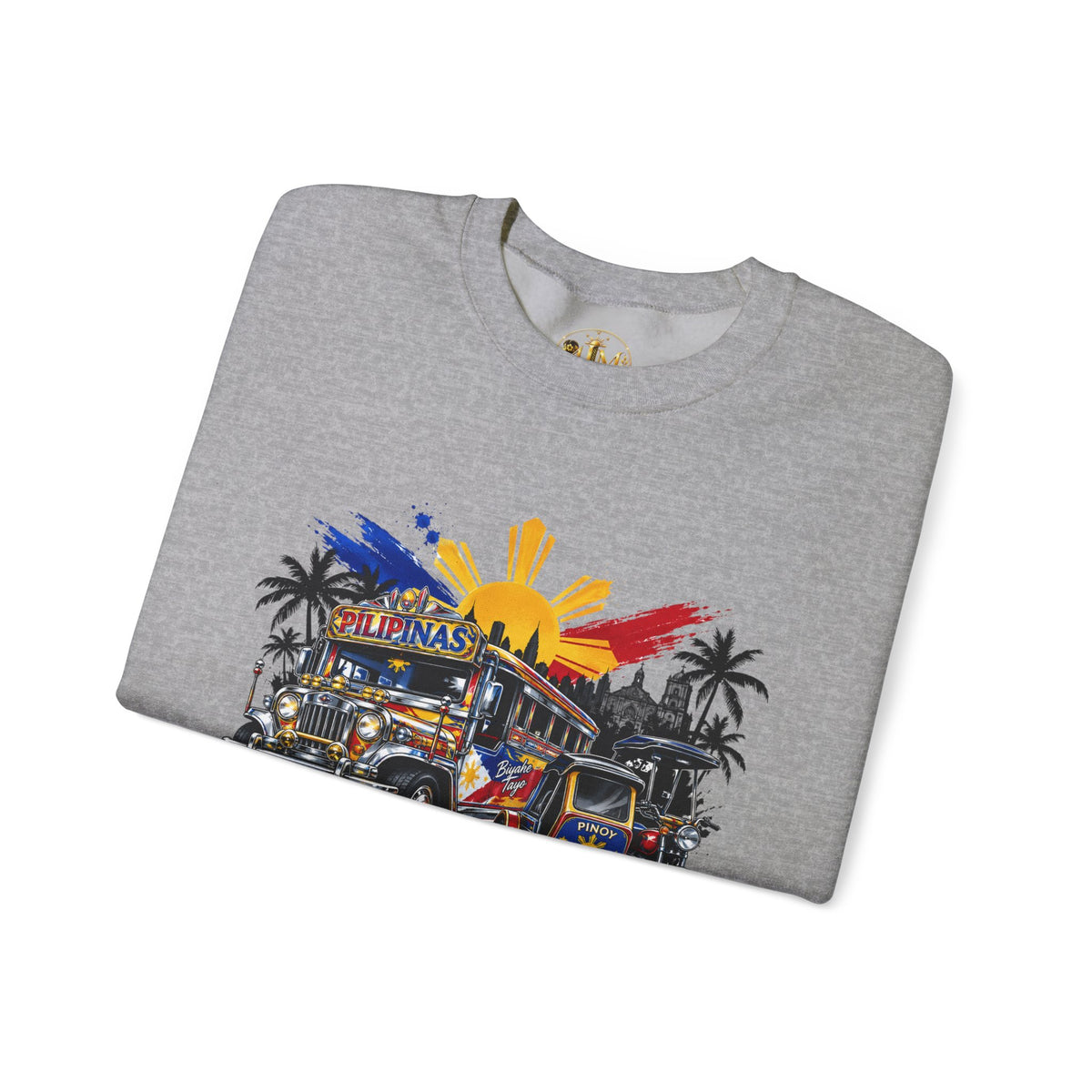 Philippine Jeepney Crewneck Sweatshirt – Vintage Sun & Flag Truck Design