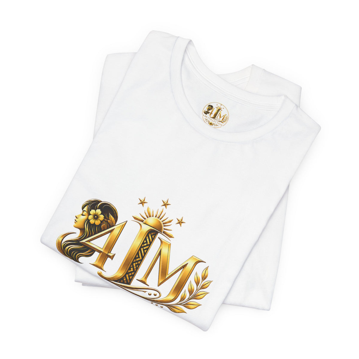 Gold Floral Monogram Tee — J4M Collection Logo T-Shirt