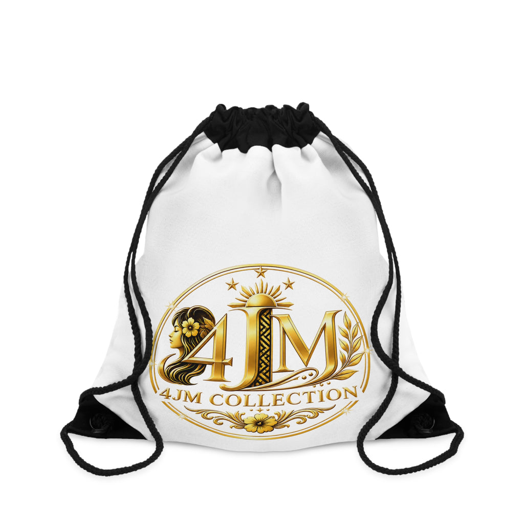 J&M Collection Gold Logo Drawstring Bag