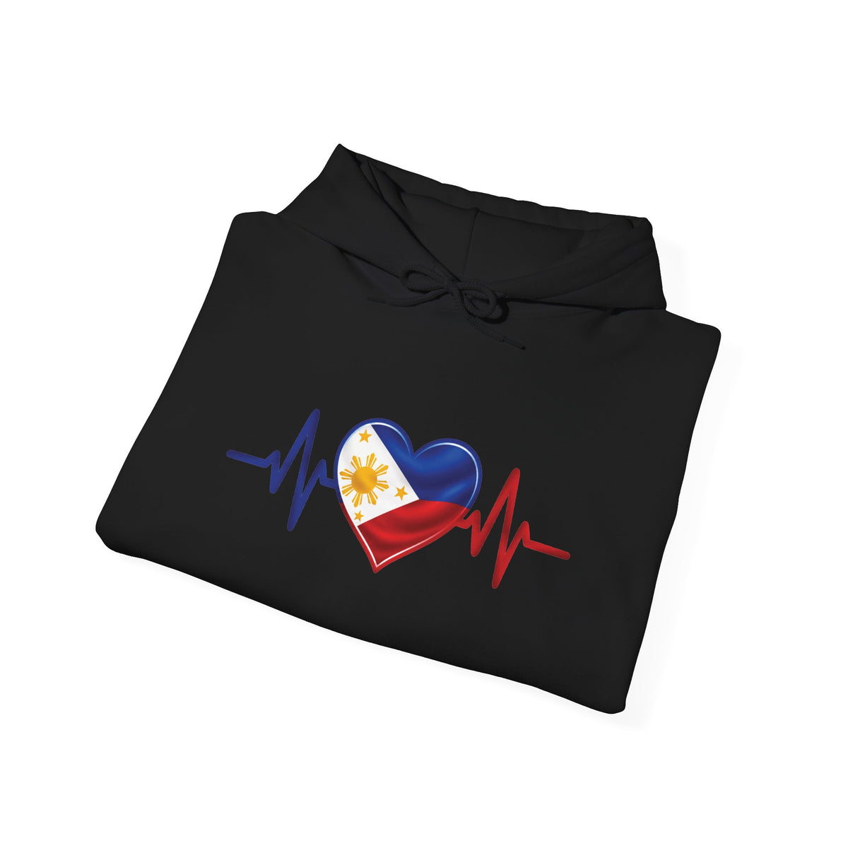 Philippine Heartbeat Flag Hoodie — Filipino Pride Pullover