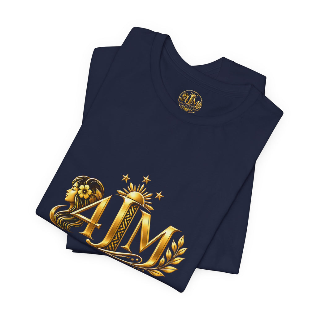 Gold Floral Monogram Tee — J4M Collection Logo T-Shirt