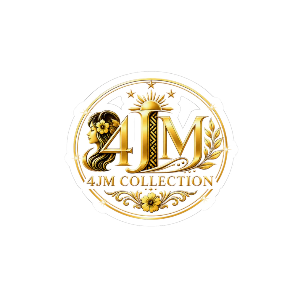 4JM Collection Gold Logo Sticker — Round Kiss-Cut Decorative Decal