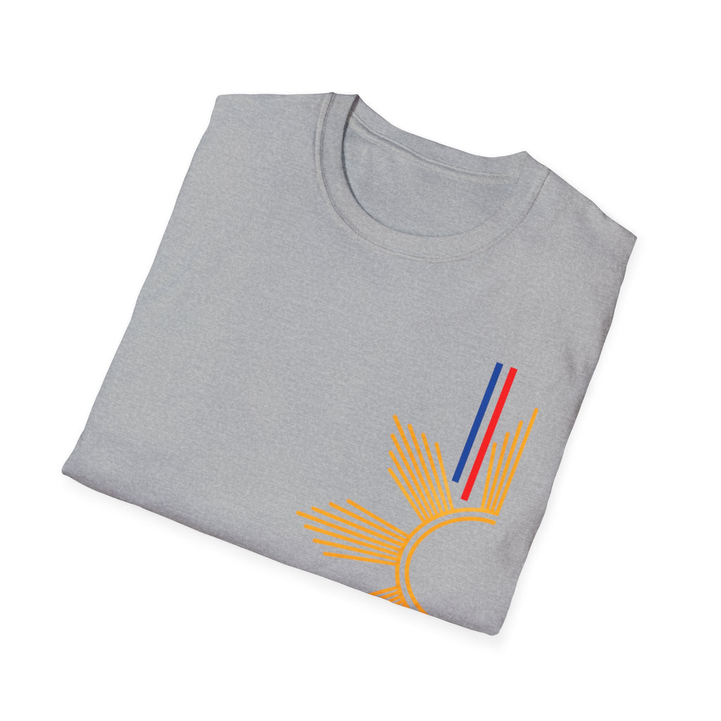 Sunrise Stripe T-Shirt — Retro Minimal Sun Graphic