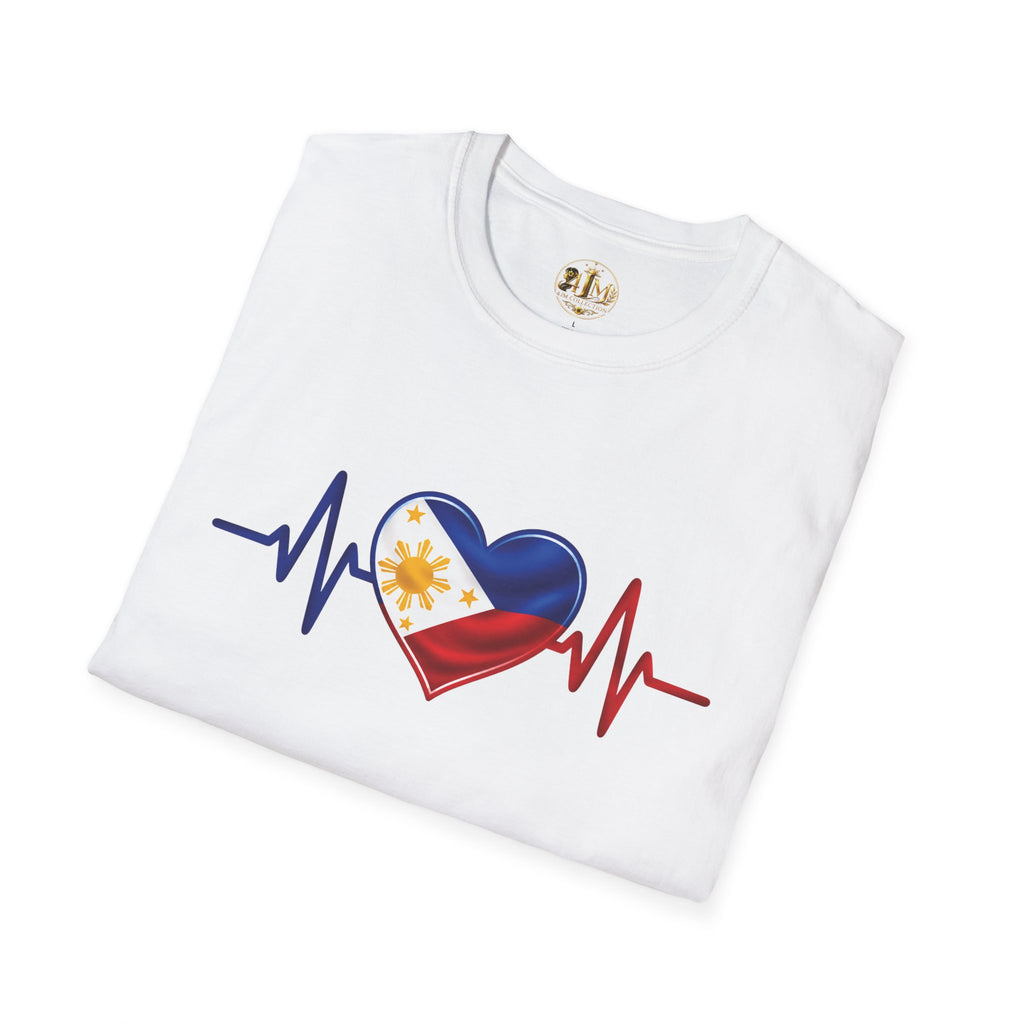 Philippine Heartbeat T-Shirt — Filipino Flag Heart ECG Design