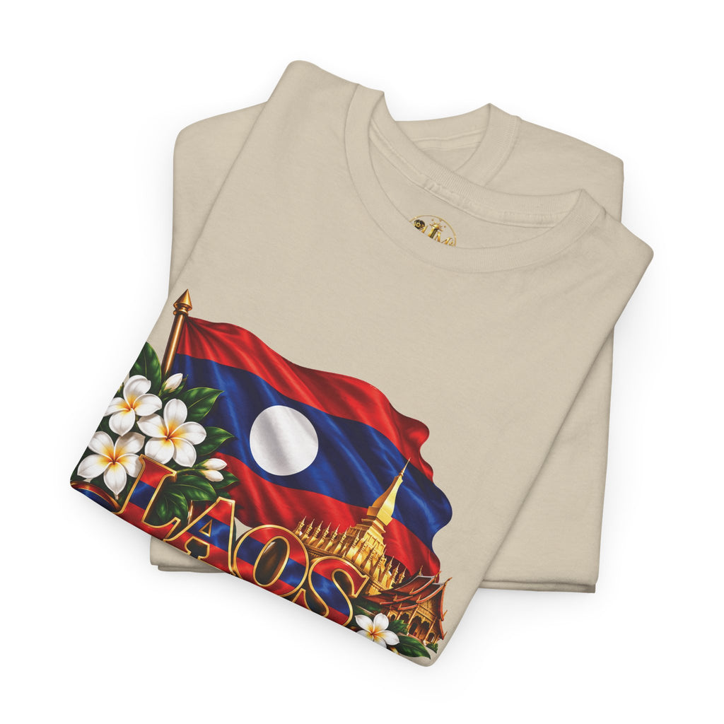 Laos Flag T-Shirt — Laos Floral Patriotic Tee