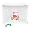 Cute Kittens "I  You" Plush Pet Bed — Soft Dog & Cat Cushion Gift