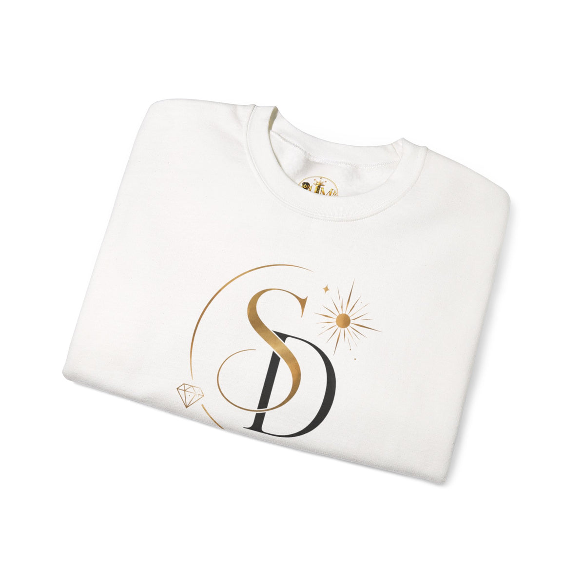 Solei Lignment Logo Crewneck Sweatshirt — Minimal Gold Moon & Star Graphic