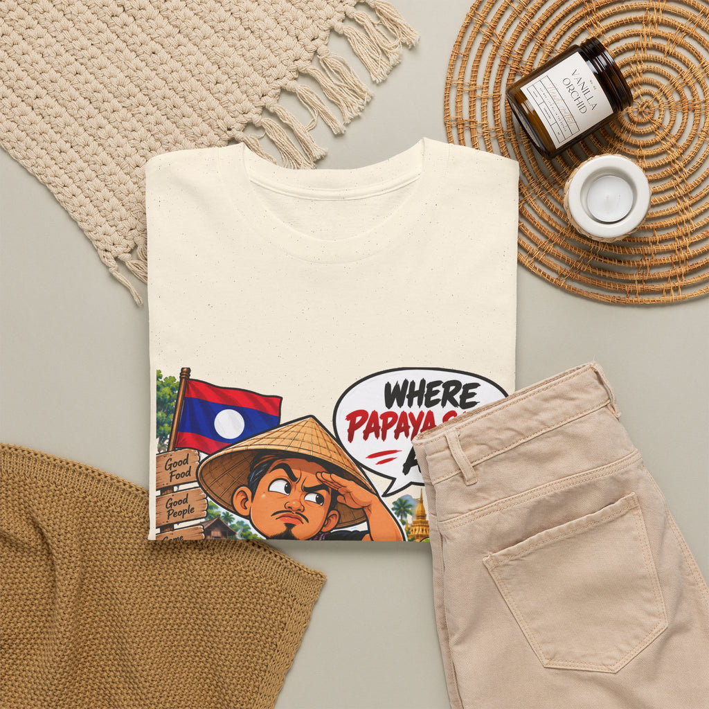 Laotian Papaya Salad T-Shirt – "Where Papaya Salad At?" Novelty Foodie Tee