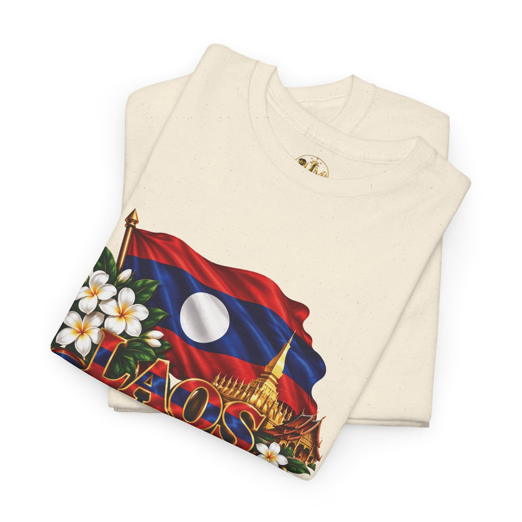 Laos Flag T-Shirt — Laos Floral Patriotic Tee