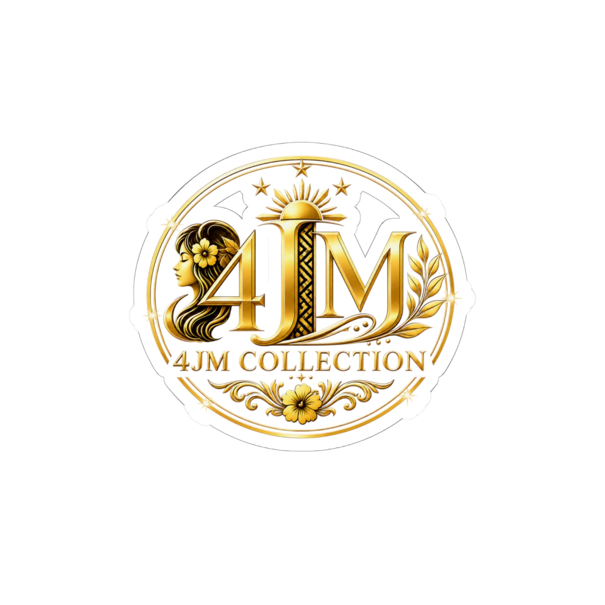 Gold J4M Collection Logo Sticker — Kiss-Cut Premium Logo Decal