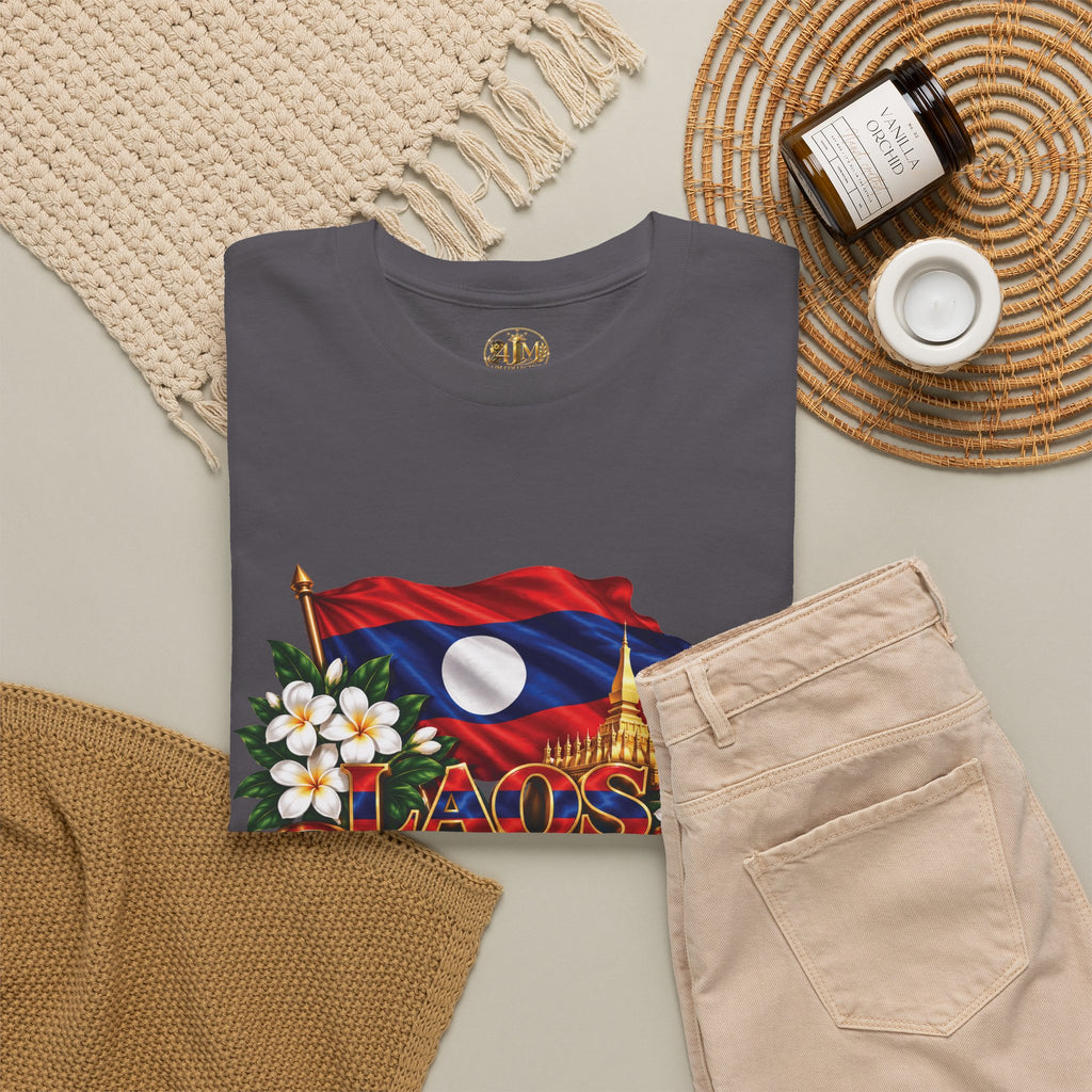 Laos Flag T-Shirt — Laos Floral Patriotic Tee