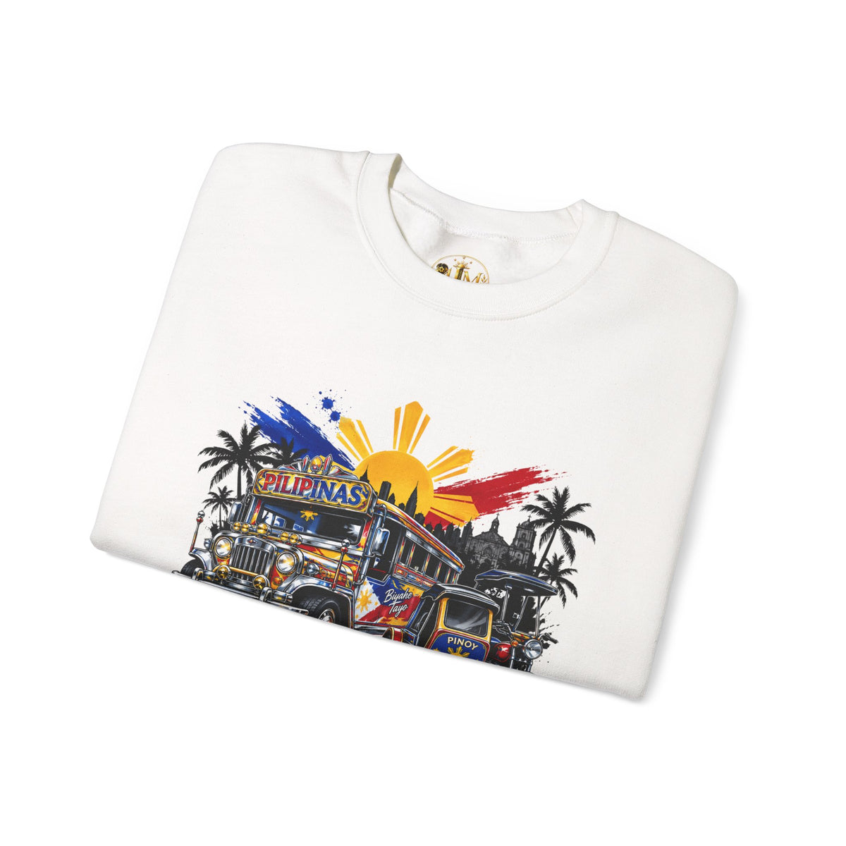 Philippine Jeepney Crewneck Sweatshirt – Vintage Sun & Flag Truck Design