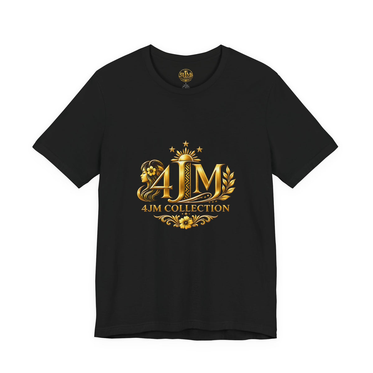 Gold Floral Monogram Tee — J4M Collection Logo T-Shirt