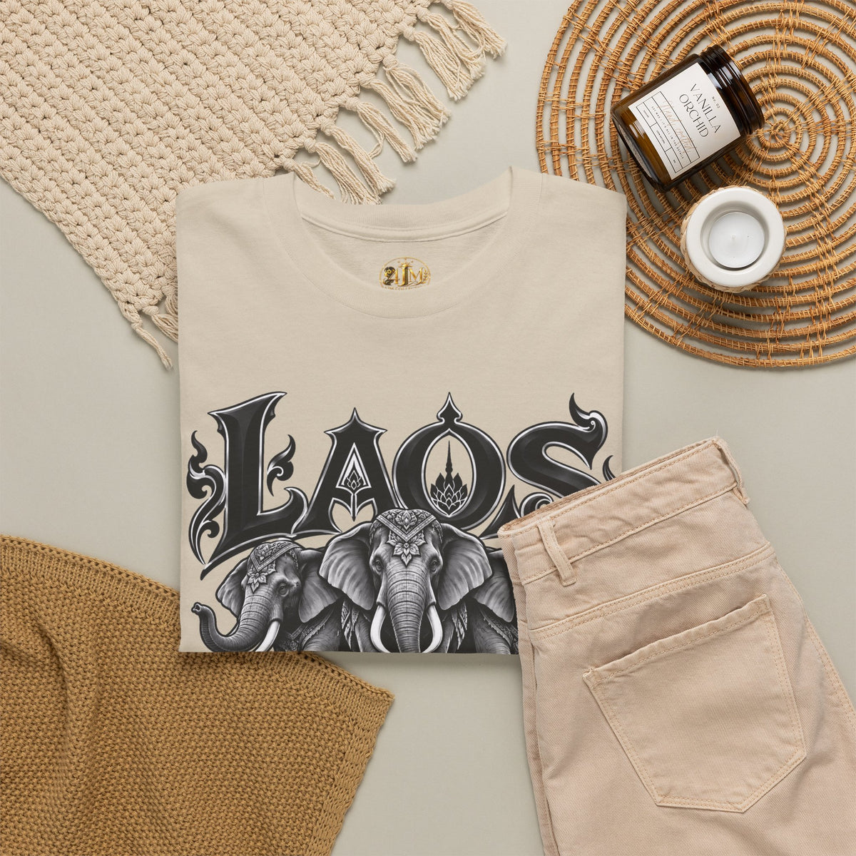 Laos Elephant T-Shirt — Vintage Tribal Elephant Graphic Tee