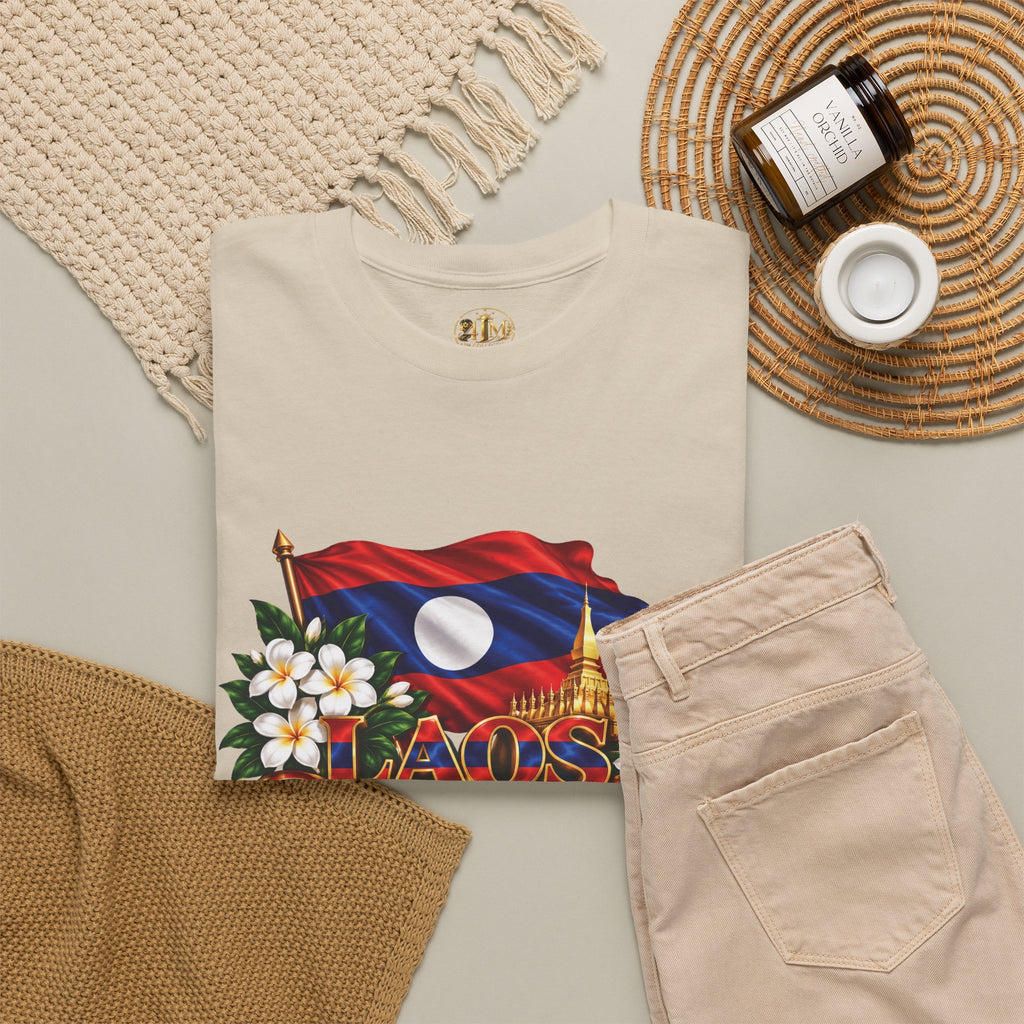 Laos Flag T-Shirt — Laos Floral Patriotic Tee
