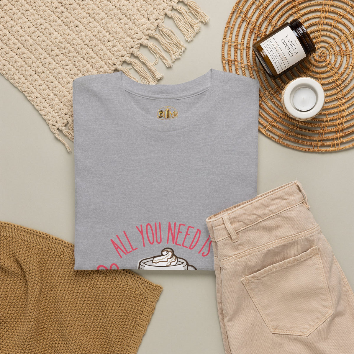 Coffee T-Shirt — "All You Need Is A Cup Of Coffee" Cute Kawaii Mug Tee