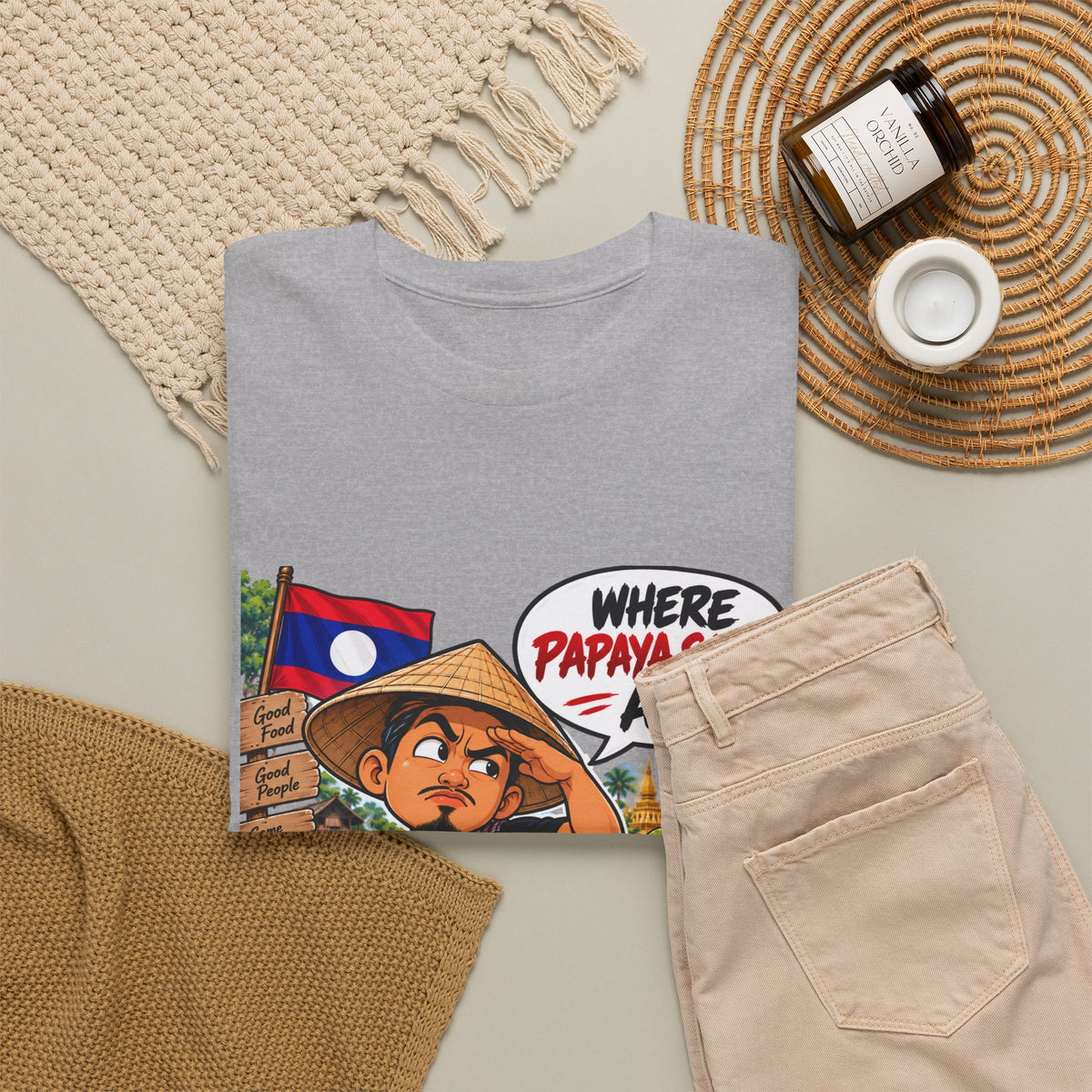 Laotian Papaya Salad T-Shirt – "Where Papaya Salad At?" Novelty Foodie Tee