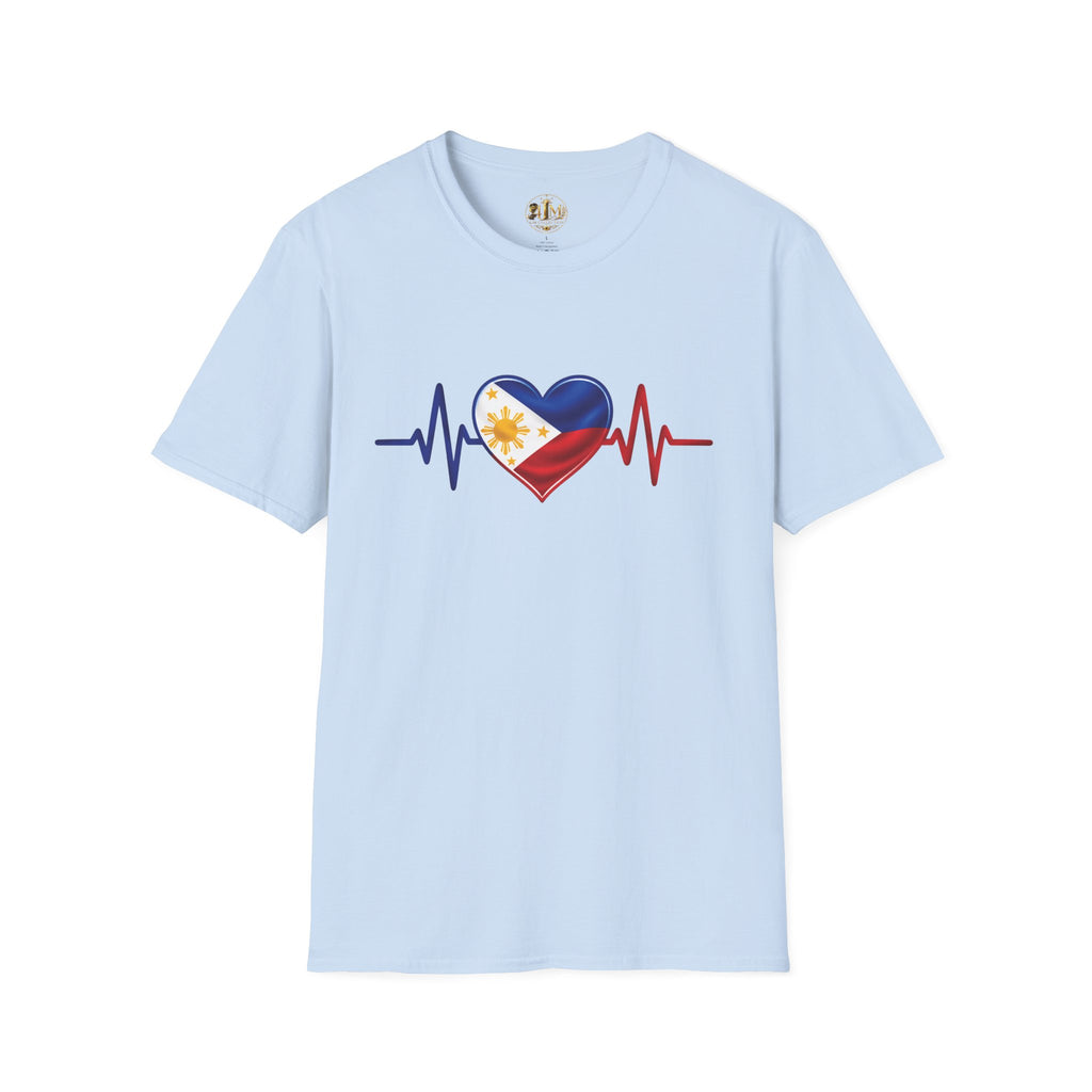 Philippine Heartbeat T-Shirt — Filipino Flag Heart ECG Design