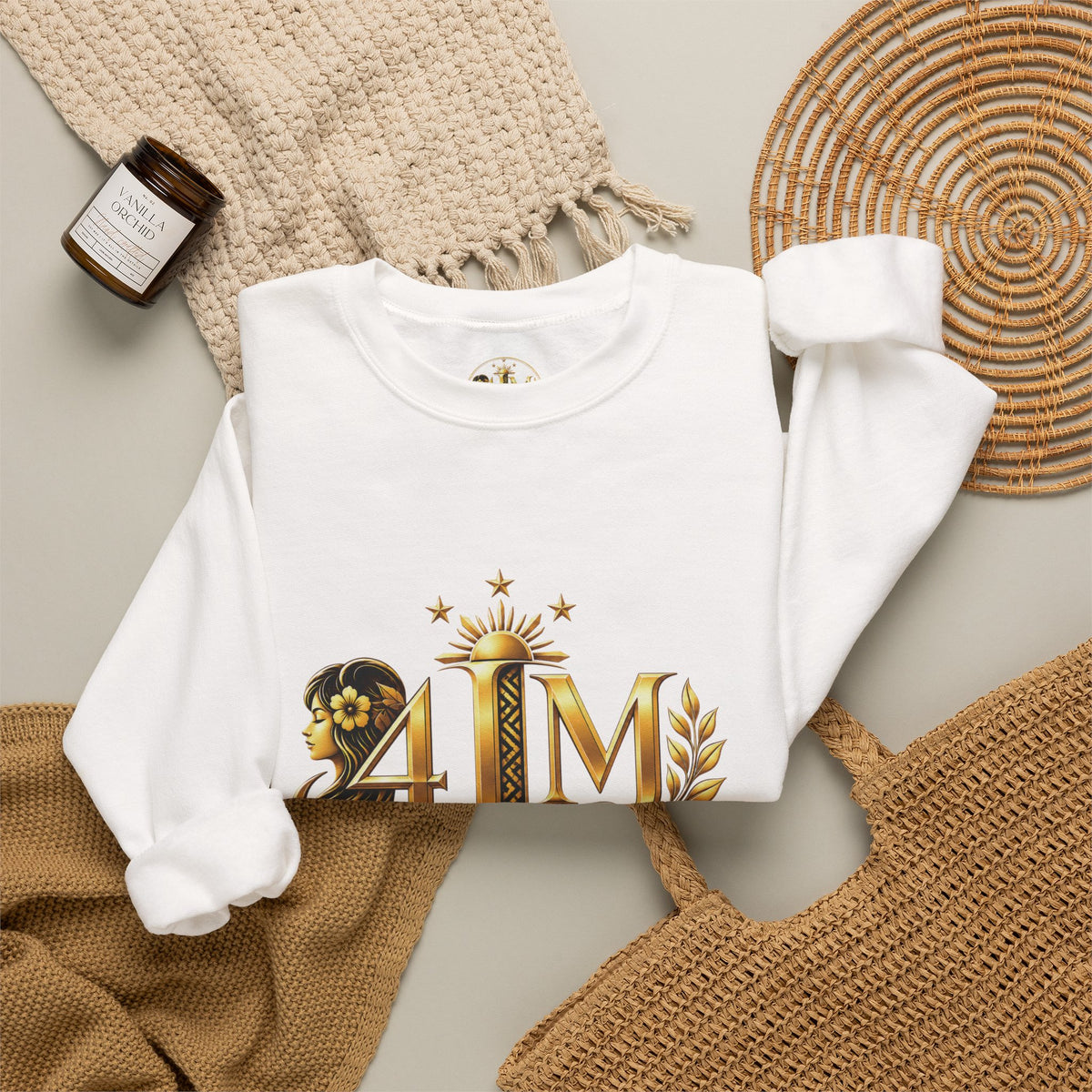 Crewneck Sweatshirt — JAM Collection Gold Monogram Logo